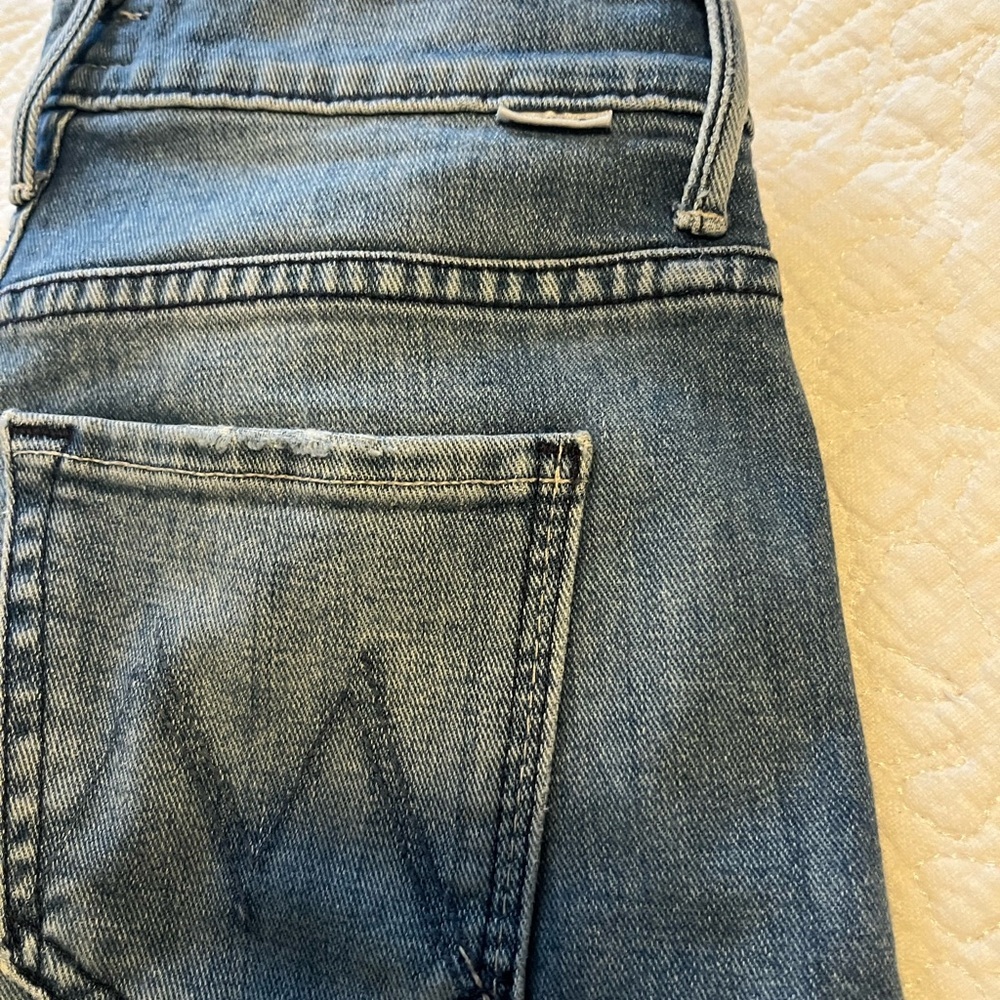 MOTHER Blue Straight Leg Jeans Modern Fit - Picture 6 of 7
